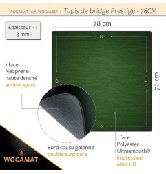 WOGAMAT - Tapis Bridge Prestige Vert 78x78cm