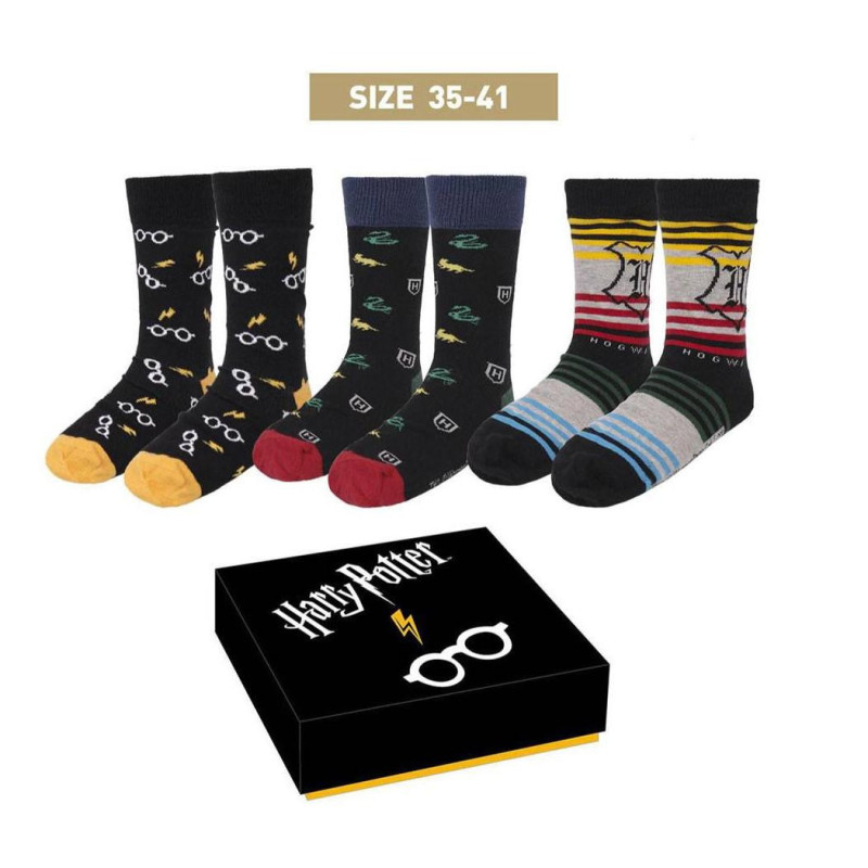 Chaussettes Harry Potter - Pack 3 paires 35-41