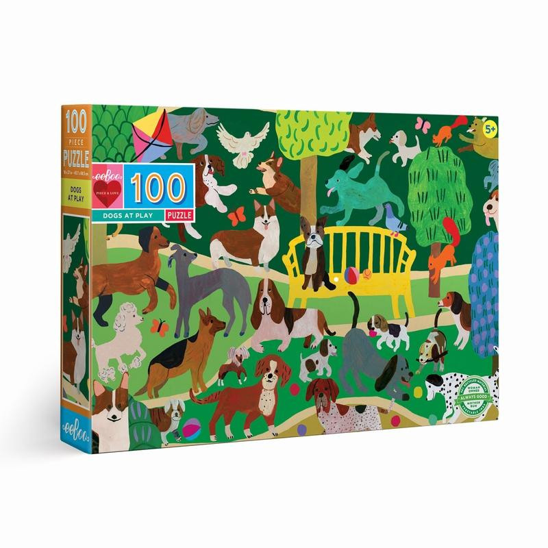 Puzzle 100p - Chiens jouant