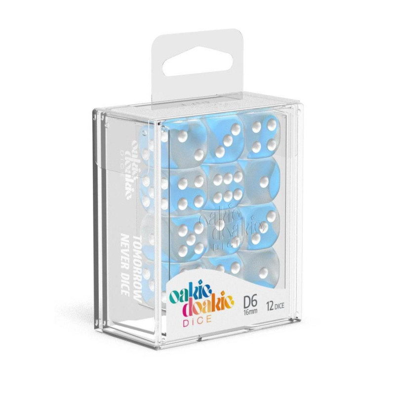 Dés D6 16 mm Glow in the Dark - Arctic (x12)