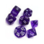 CHESSEX - Set de 7 dés - TRANSPARENT - Violet/Blanc