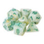 CHESSEX - Set de 7 dés - MARBLE Vert/Vert Foncé