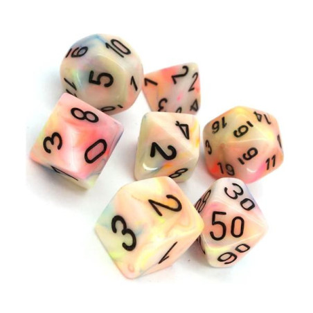 CHESSEX - Set de 7 dés - FESTIVE - Circus/Noir