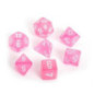 CHESSEX - Set de 7 dés - FROSTED - Rose/Blanc