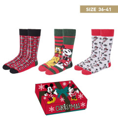 Chaussettes Disney Mickey Noël - Pack 3 paires 35-41