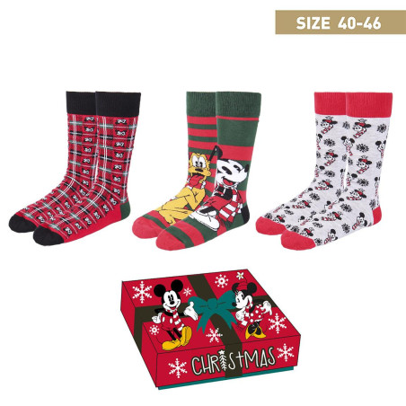 Chaussettes Disney Mickey Noël - Pack 3 paires 40-46