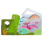 Livre en bois pour bébé - Dinosaures