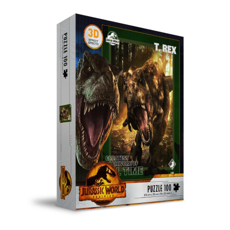 Puzzle 100p effet 3D - Jurassic World - T-Rex Post