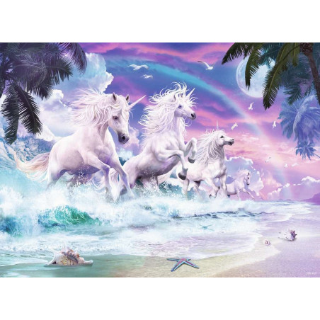 Puzzle 150p XXL - Licornes sur la plage