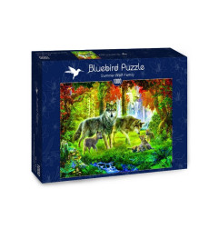 Puzzle 1000p - Bluebird - Summer Wolf Family