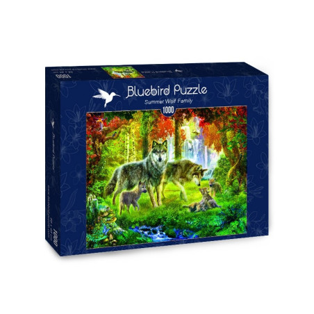 Puzzle 1000p - Bluebird - Summer Wolf Family