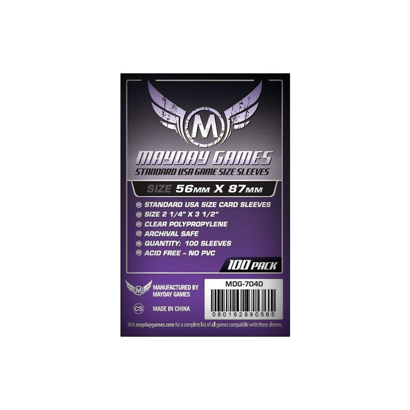 Mayday Games Sleeves Standard USA 56x87MM (x100)