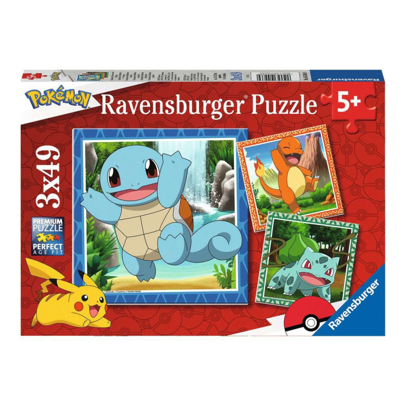 Puzzles 3x49p - Salamèche, Bulbizarre et Carapuce Puzzles 3x49p - Salamèche, Bulbizarre et Carapuce