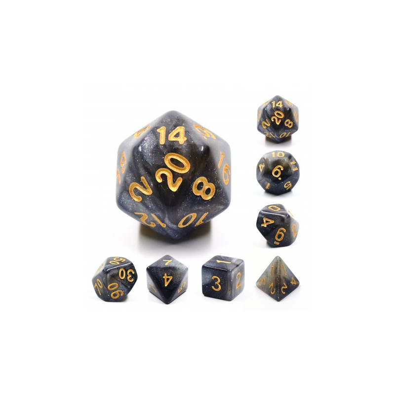 JeuDéLire - Set de 7 dés - Silver Sparkle