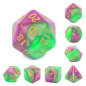 JeuDéLire - Set de 7 dés - Vert / Rose