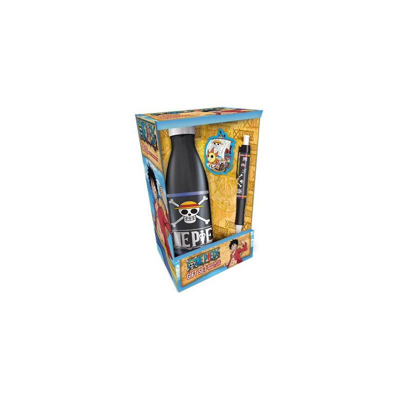 Coffret Cadeau One Piece : Gourde, Stylo et Magnet