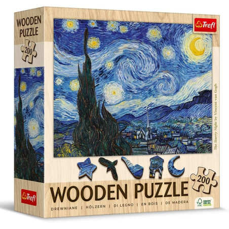 Puzzle 200p Bois - La nuit étoilée