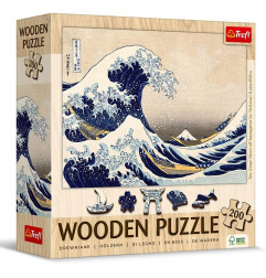 Puzzle 200p Bois - La Vague Hokusai