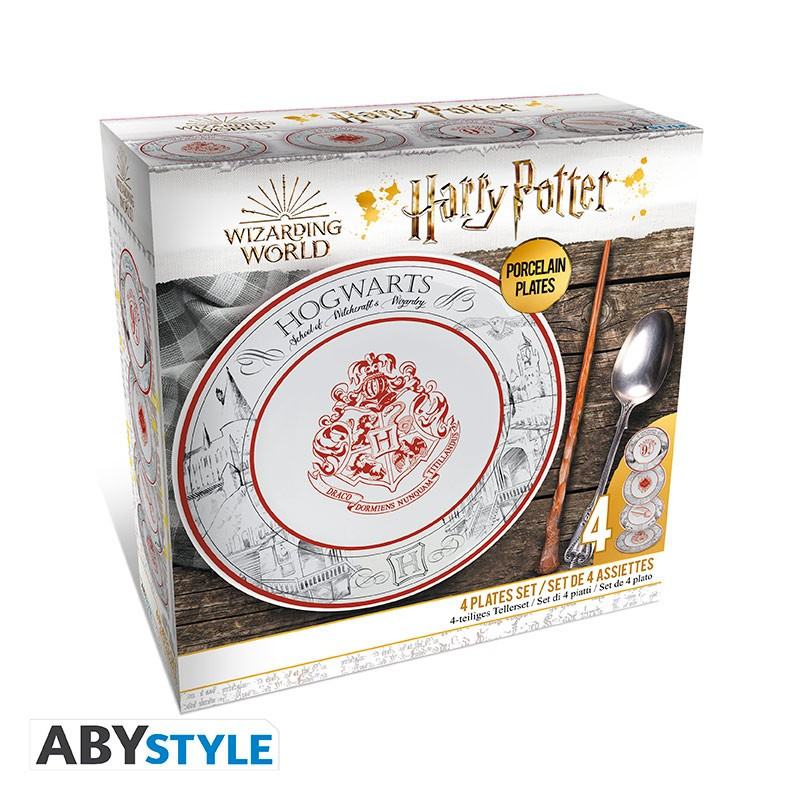 Set de 4 Assiettes Univers Harry Potter