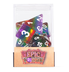 Série de 7 dés RPG Arc-en-ciel Transparent