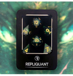 Repliquant - Set de 7 dés - Oeil de Dragon Mouvant Vert