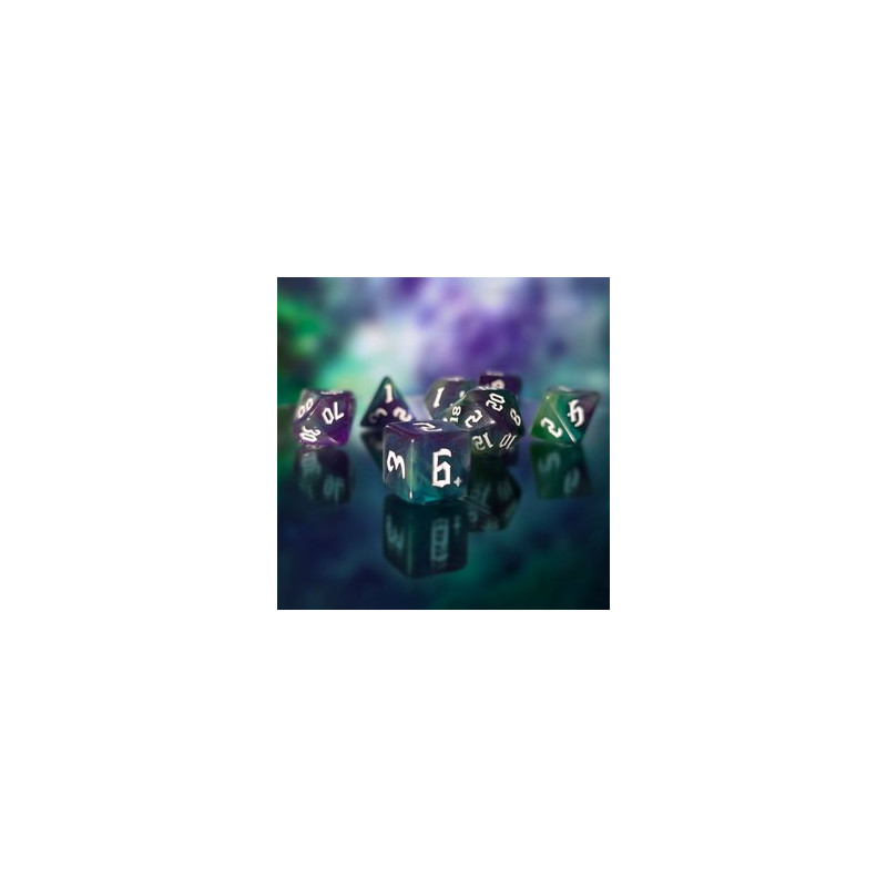 Repliquant - Set de 7 dés - Résine Tumultueux Vert