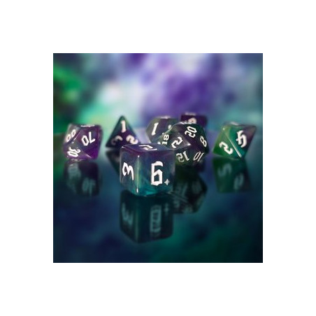 Repliquant - Set de 7 dés - Résine Tumultueux Vert