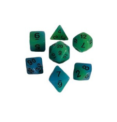 Repliquant - Set de 7 dés - Résine Vert Phosphorescent