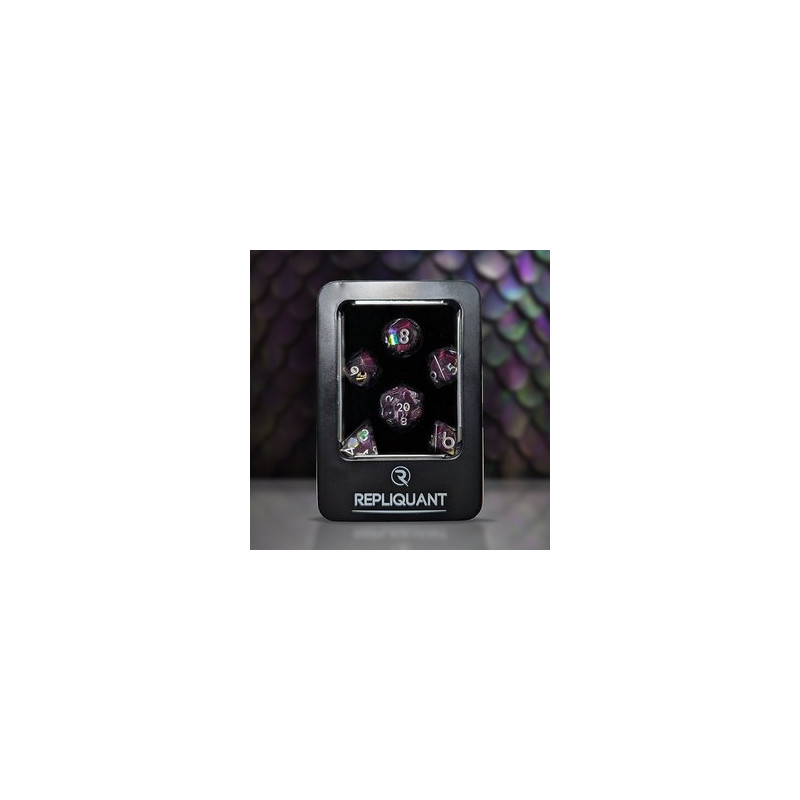 Repliquant - Set de 7 dés - Résine Ecailles Violettes