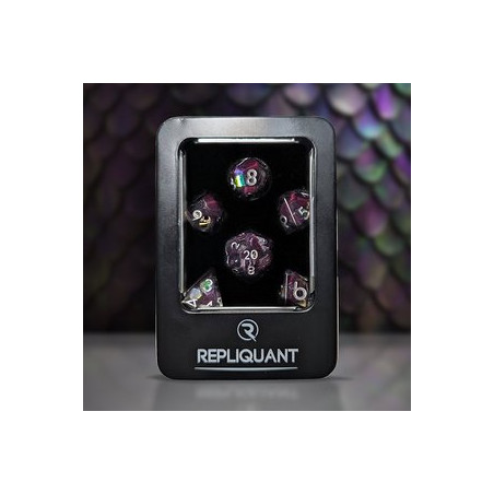 Repliquant - Set de 7 dés - Résine Ecailles Violettes