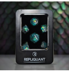 Repliquant - Set de 7 dés - Résine Ecailles Vertes