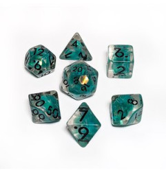 Repliquant - Set de 7 dés - Résine Ecailles Vertes