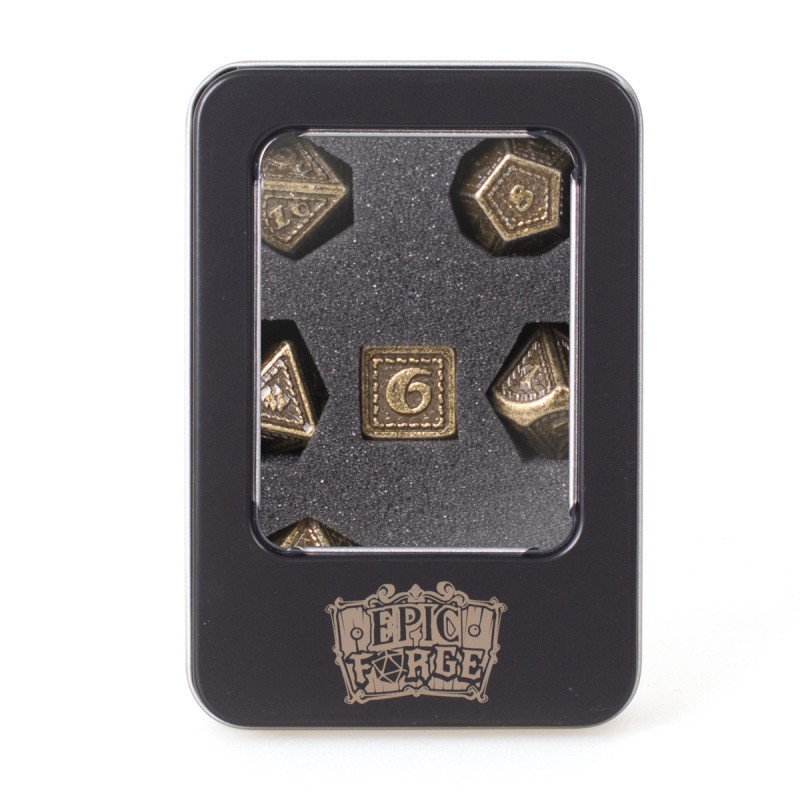 Epic Forge - Set de 7 dés métal - Dragon Scale Gol