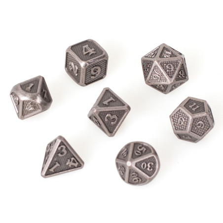 Epic Forge - Set de 7 dés métal - Solid Silver