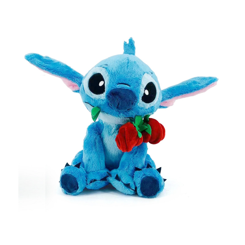 Peluche Stitch avec Rose 25cm