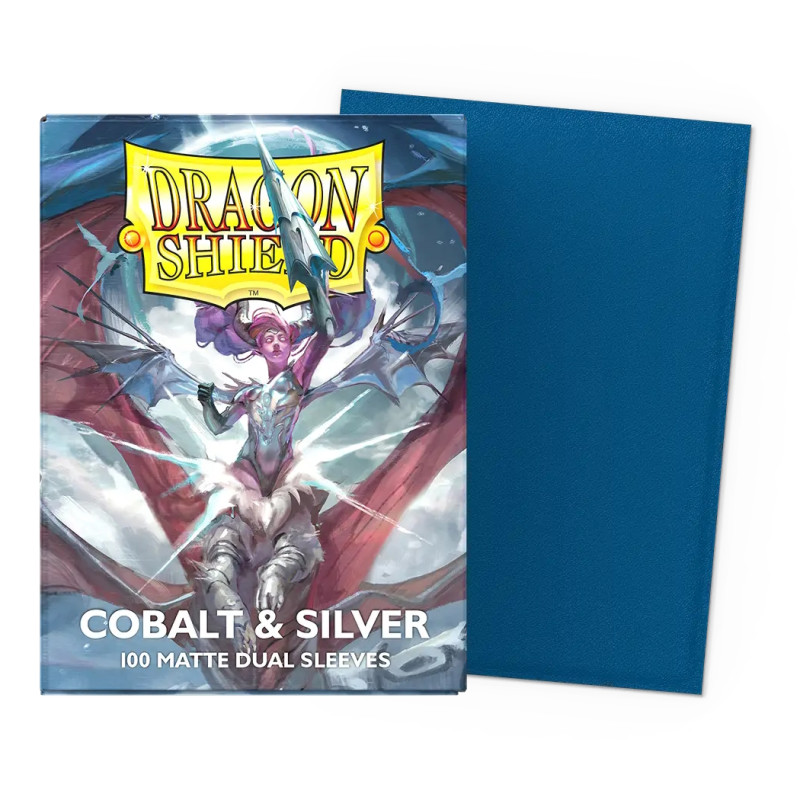 Sleeves Dragon Shield Dual Matte - Cobalt/Silver 25th