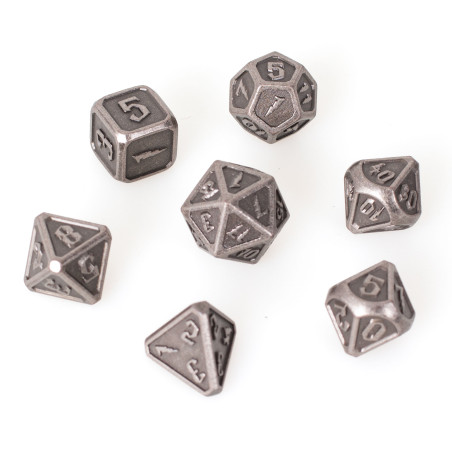Epic Forge - Set de 7 dés métal - Shiny Silver