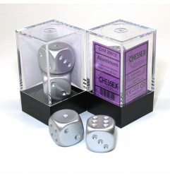 Set de 2 D6 Aluminium (Matte) Chessex 16mm