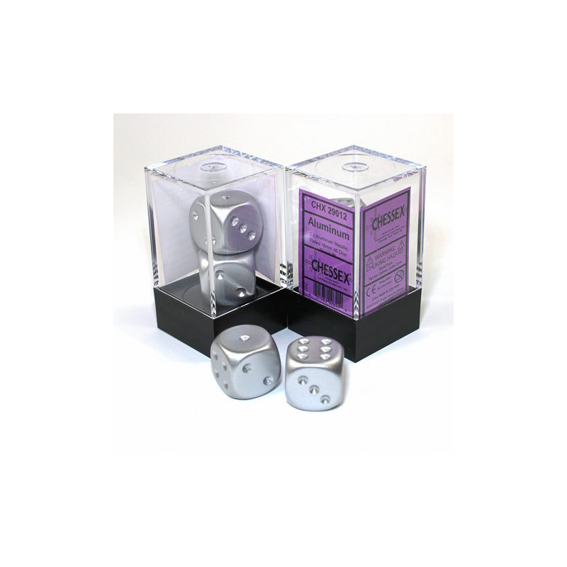 Set de 2 D6 Aluminium (Matte) Chessex 16mm