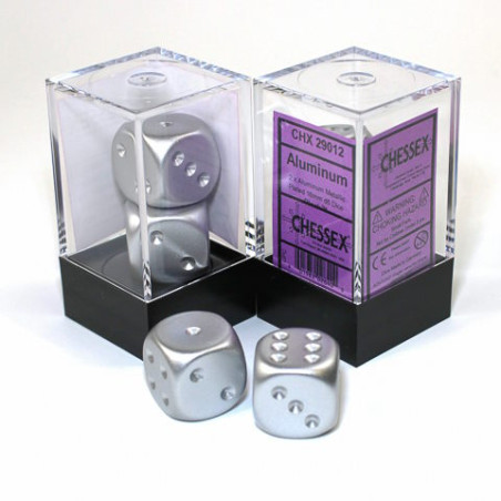 Set de 2 D6 Aluminium (Matte) Chessex 16mm