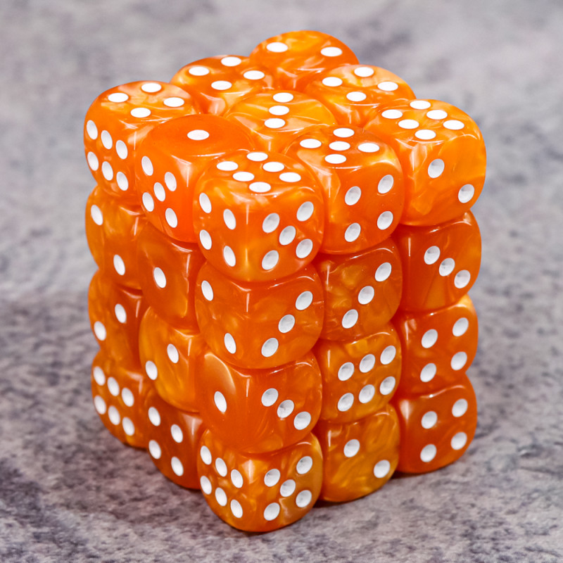 Set de 36 dés 6 12mm Orange Nacré (Epic Forge)