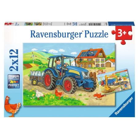 Puzzles 2x12p - Chantier et ferme