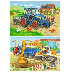 Puzzles 2x12p - Chantier et ferme