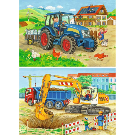 Puzzles 2x12p - Chantier et ferme