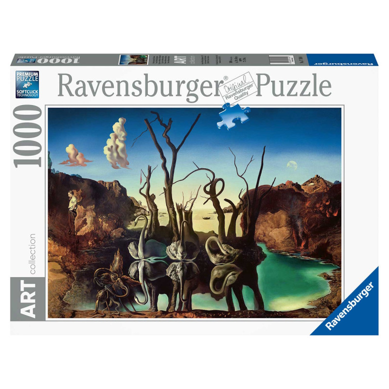 Puzzle 1000p - Cygnes se reflétant en éléphants / Salvador Dali
