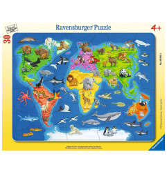 Puzzle 30p - Les animaux dans le monde