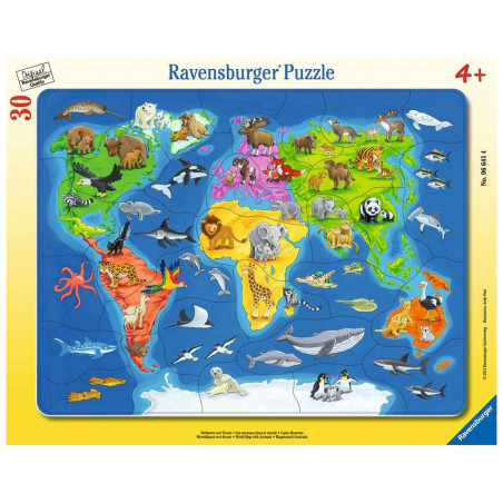 Puzzle 30p - Les animaux dans le monde
