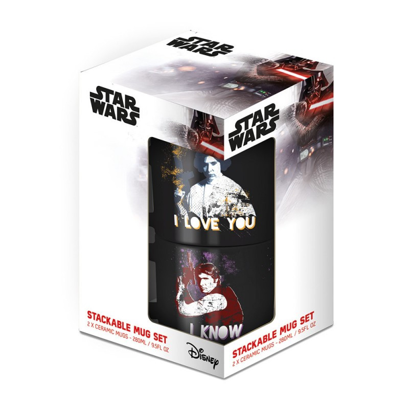 Tasses Empilables Star Wars Han Solo & Leia - I Lo