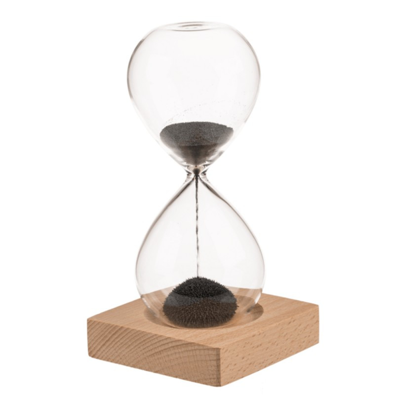 Sablier Magnétique Décoratif sur Socle en Bois Sablier Magnétique Décoratif sur Socle en Bois