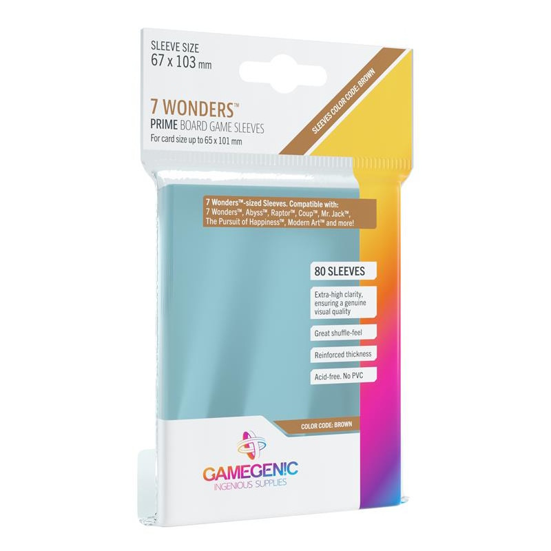 Gamegenic : Sleeves 7 Wonders Prime 67x103 (x80)